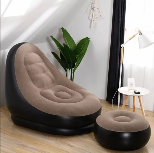 Fauteuil gonflable et pliable multifonction avec repose-pieds